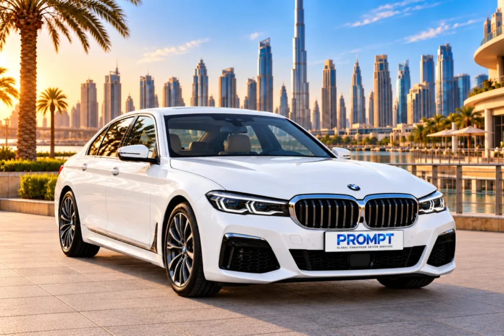 BMW 520i with driver