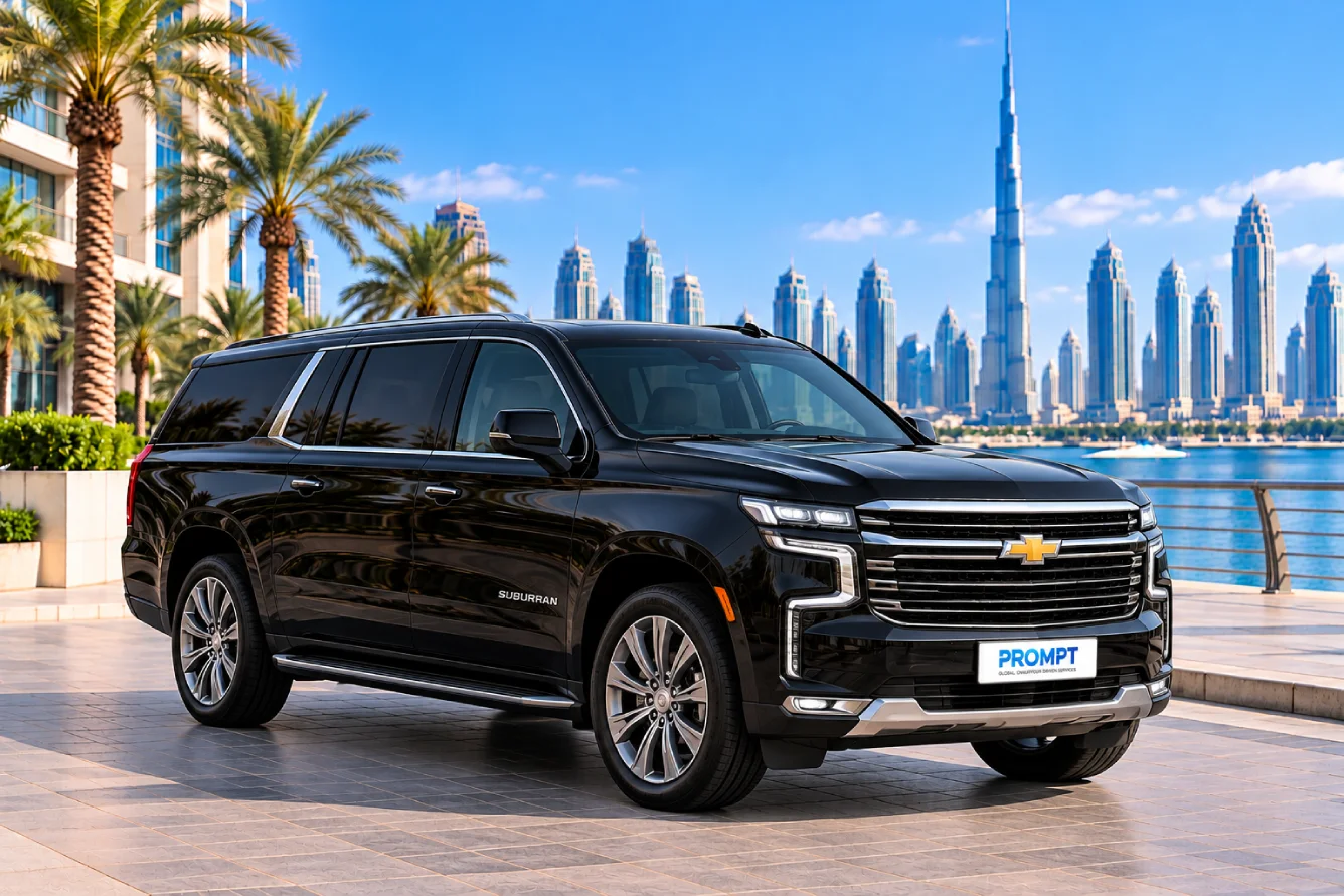 Black Suburban chauffeur service